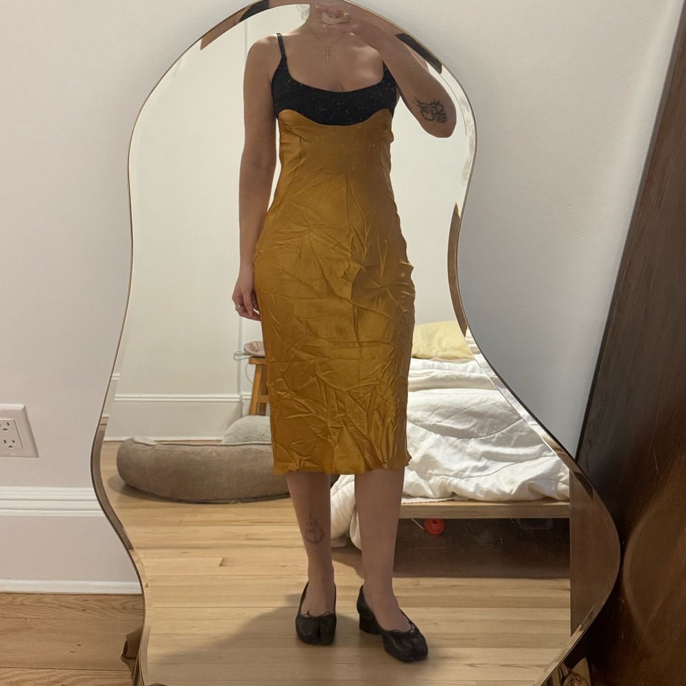 RUE-L Midi Silk Satin Dress